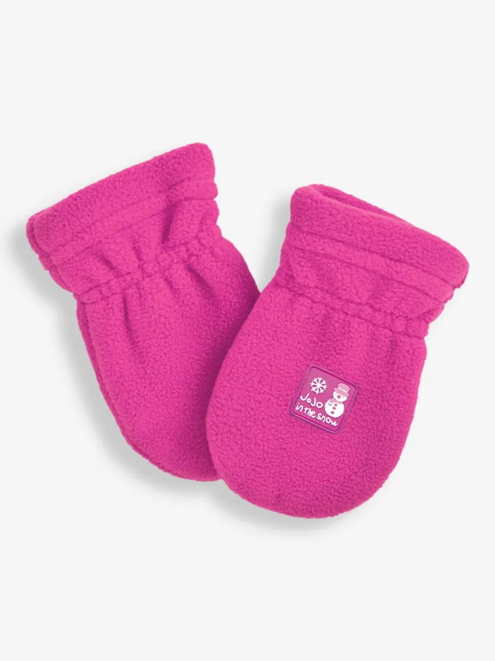 JoJo Maman Bébé Fuchsia Pink Polarfleece Pop-On Mittens