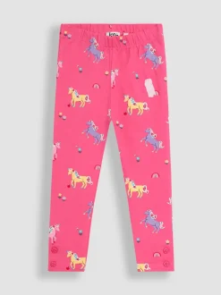JoJo Maman Bébé Fuchsia Pink Unicorns 2-Pack Printed Leggings