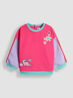 JoJo Maman Bébé Fucshia Dino Sweatshirt & Joggers Set