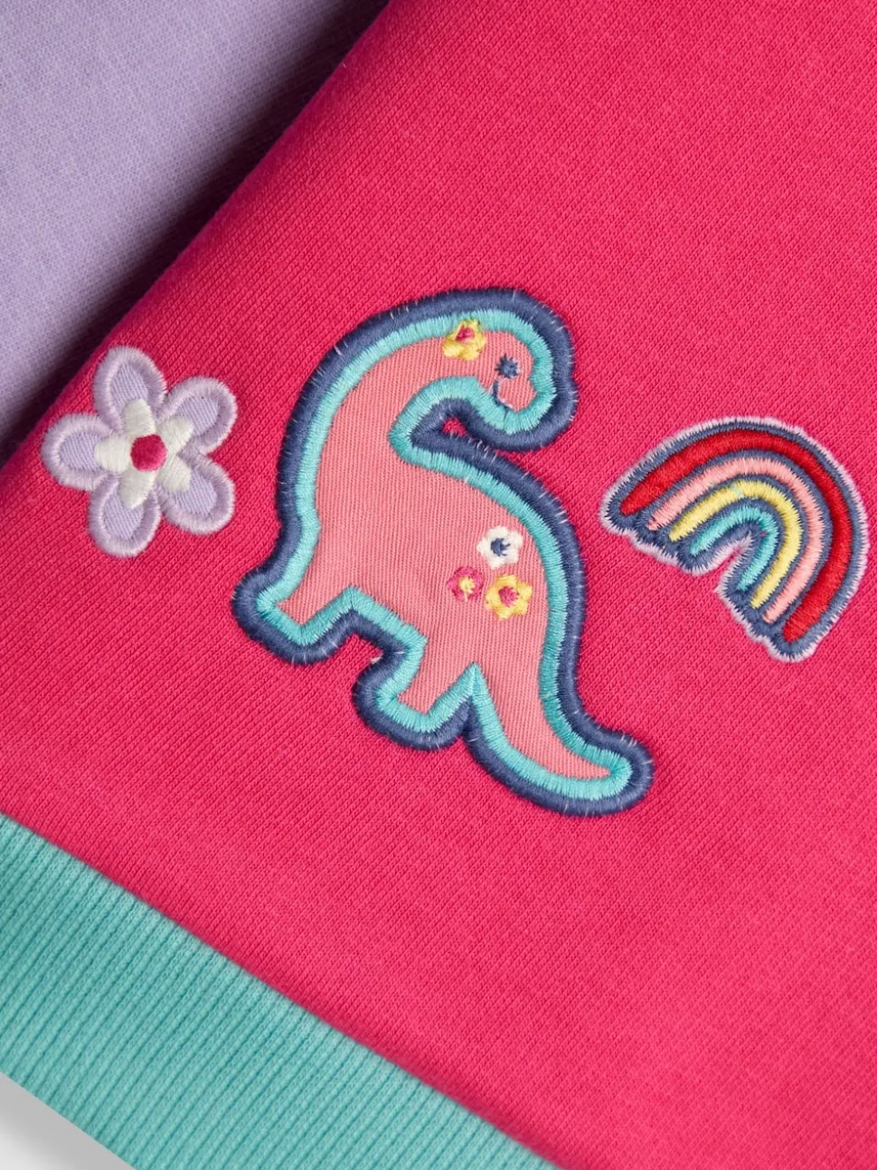 JoJo Maman Bébé Fucshia Dino Sweatshirt & Joggers Set
