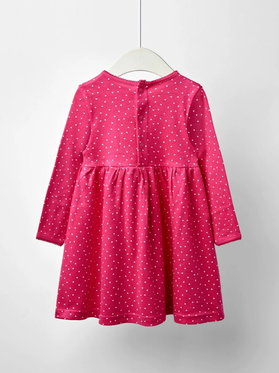JoJo Maman Bébé Fucshia Pink Spot Printed Jersey Dress