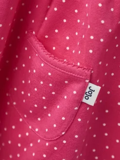JoJo Maman Bébé Fucshia Pink Spot Printed Jersey Dress
