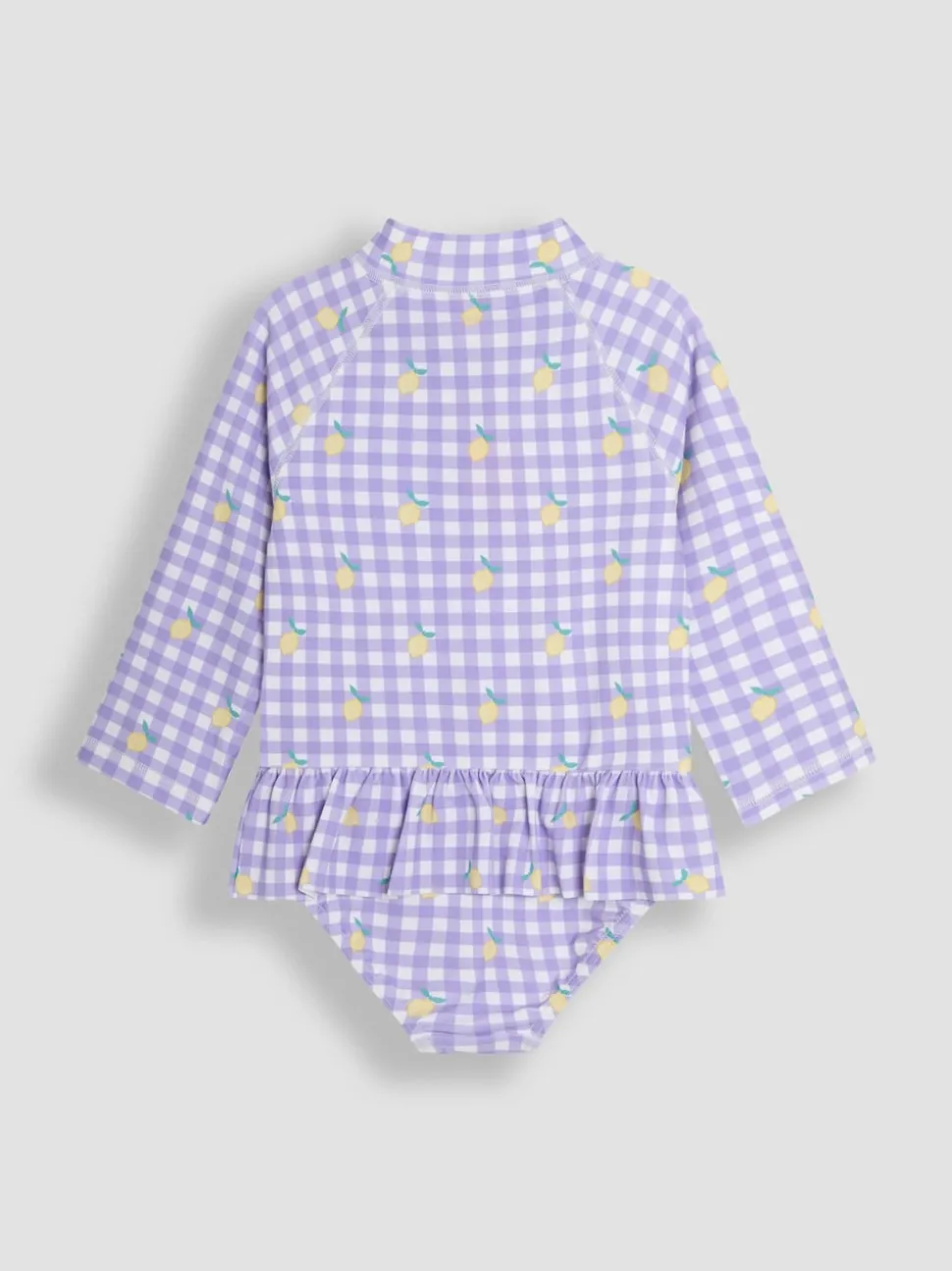 JoJo Maman Bébé Gingham Long Sleeve Swimsuit