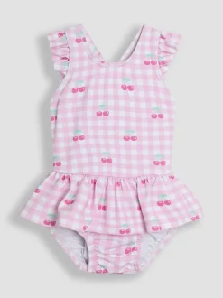 JoJo Maman Bébé Gingham Swimsuit with Nappy