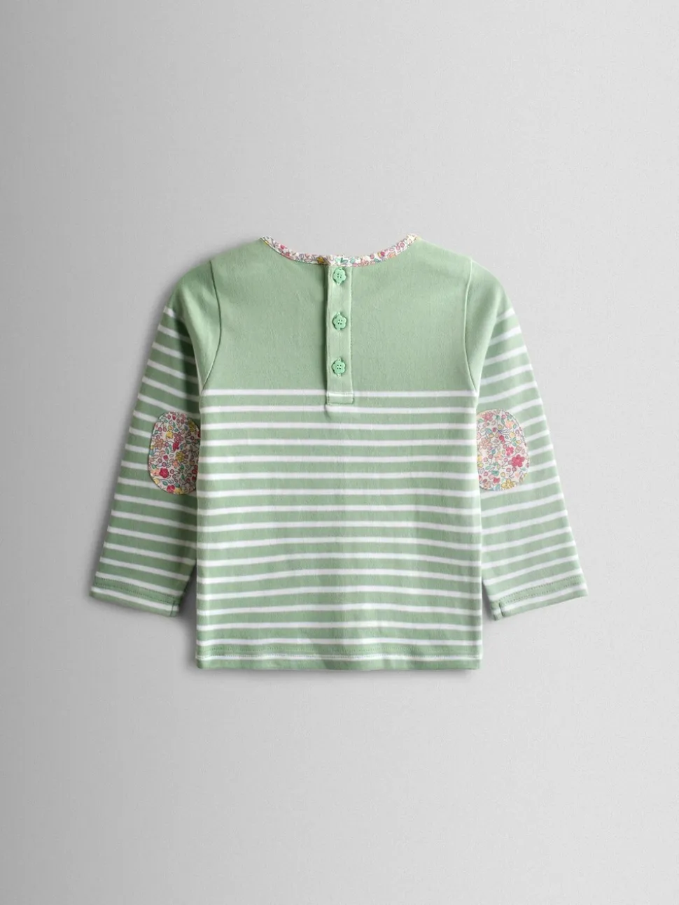 JoJo Maman Bébé Green Cherry Breton Pocket Top
