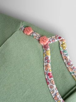 JoJo Maman Bébé Green Cherry Breton Pocket Top