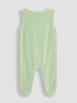 JoJo Maman Bébé Green Cotton Footed 2-Piece Dungarees Set