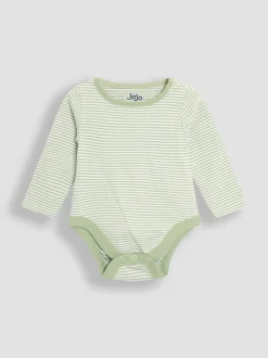 JoJo Maman Bébé Green Cotton Footed 2-Piece Dungarees Set