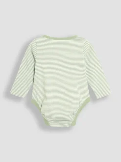 JoJo Maman Bébé Green Cotton Footed 2-Piece Dungarees Set