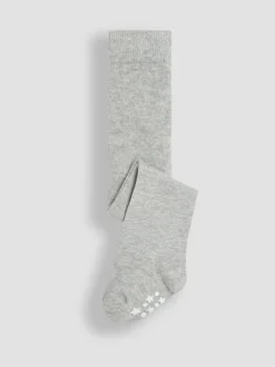 JoJo Maman Bébé Grey Cotton Rich Plain Tights