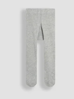 JoJo Maman Bébé Grey Cotton Rich Plain Tights