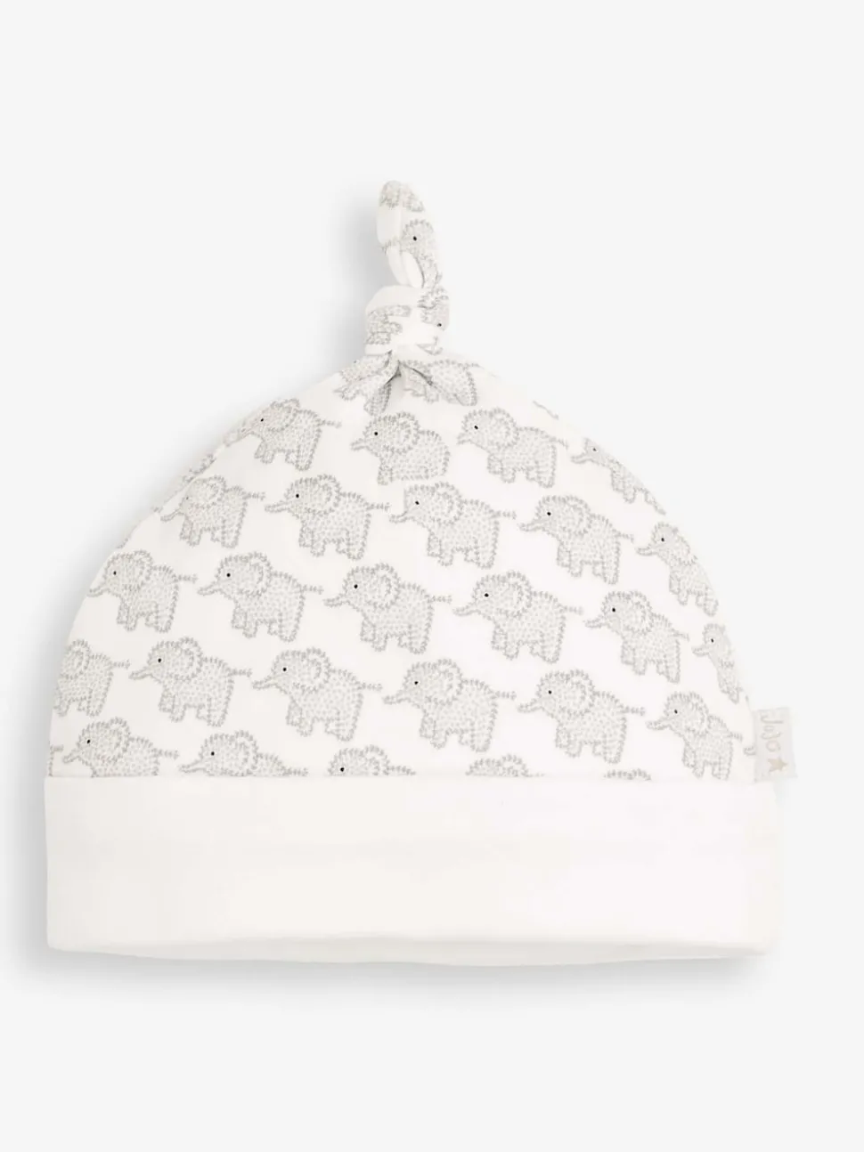 JoJo Maman Bébé Grey Little Elephant Cotton Baby Hat
