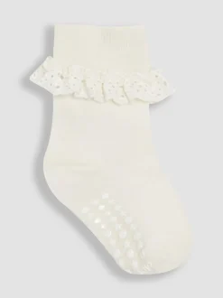 JoJo Maman Bébé Khaki Frilly Socks 3 Pack