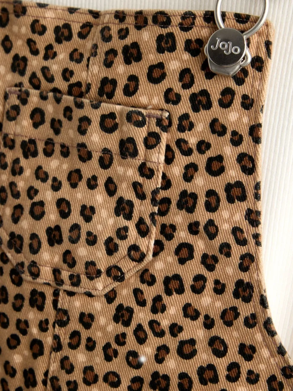 JoJo Maman Bébé Leopard Print Dungaree & T-Shirt Set