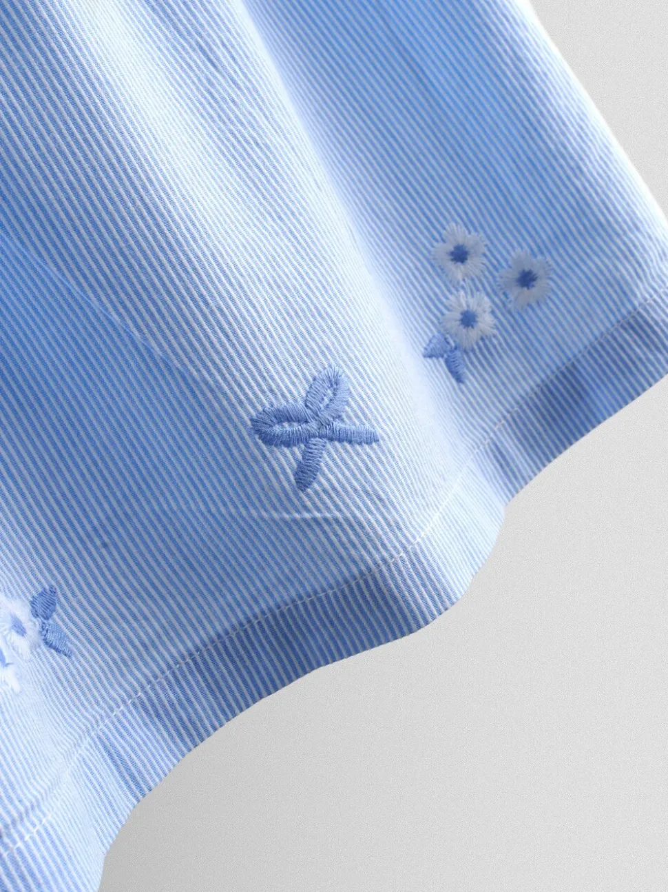 JoJo Maman Bébé Light Blue Bud Floral Smocked Party Dress