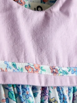 JoJo Maman Bébé Lilac Ditsy Floral Sailor Baby Dress and Headband Set