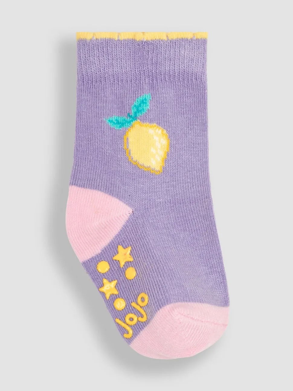JoJo Maman Bébé Lilac Purple Lemon 3-Pack Fruit Socks
