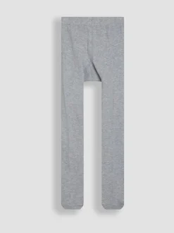 JoJo Maman Bébé Marl Grey Cotton Rich Plain Tights