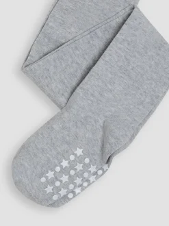 JoJo Maman Bébé Marl Grey Cotton Rich Plain Tights