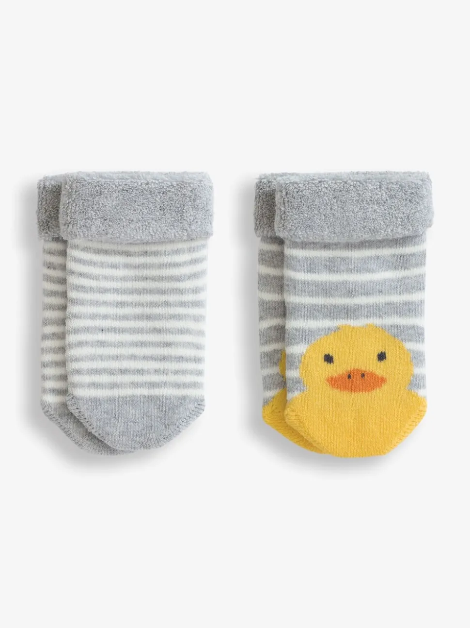 JoJo Maman Bébé Marl Grey Duck 2-Pack Baby Socks