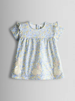 JoJo Maman Bébé Mid Yellow Bunny Appliqué Frill Top And Leggings Set