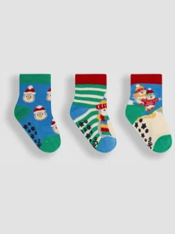 JoJo Maman Bébé Multi Penguin Socks 3 Pack