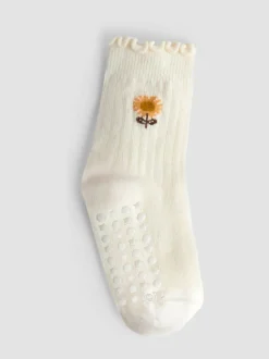 JoJo Maman Bébé Mustard Sunflower 3-Pack Socks