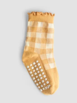 JoJo Maman Bébé Mustard Sunflower 3-Pack Socks