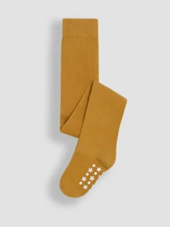 JoJo Maman Bébé Mustard Yellow Cotton Rich Plain Tights