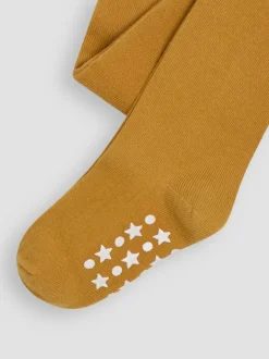 JoJo Maman Bébé Mustard Yellow Cotton Rich Plain Tights