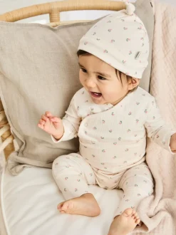 JoJo Maman Bébé Natural 3 Piece Body Trousers and Hat Set