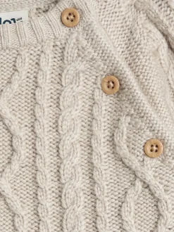 JoJo Maman Bébé Natural 2-Piece Cable Knit Set