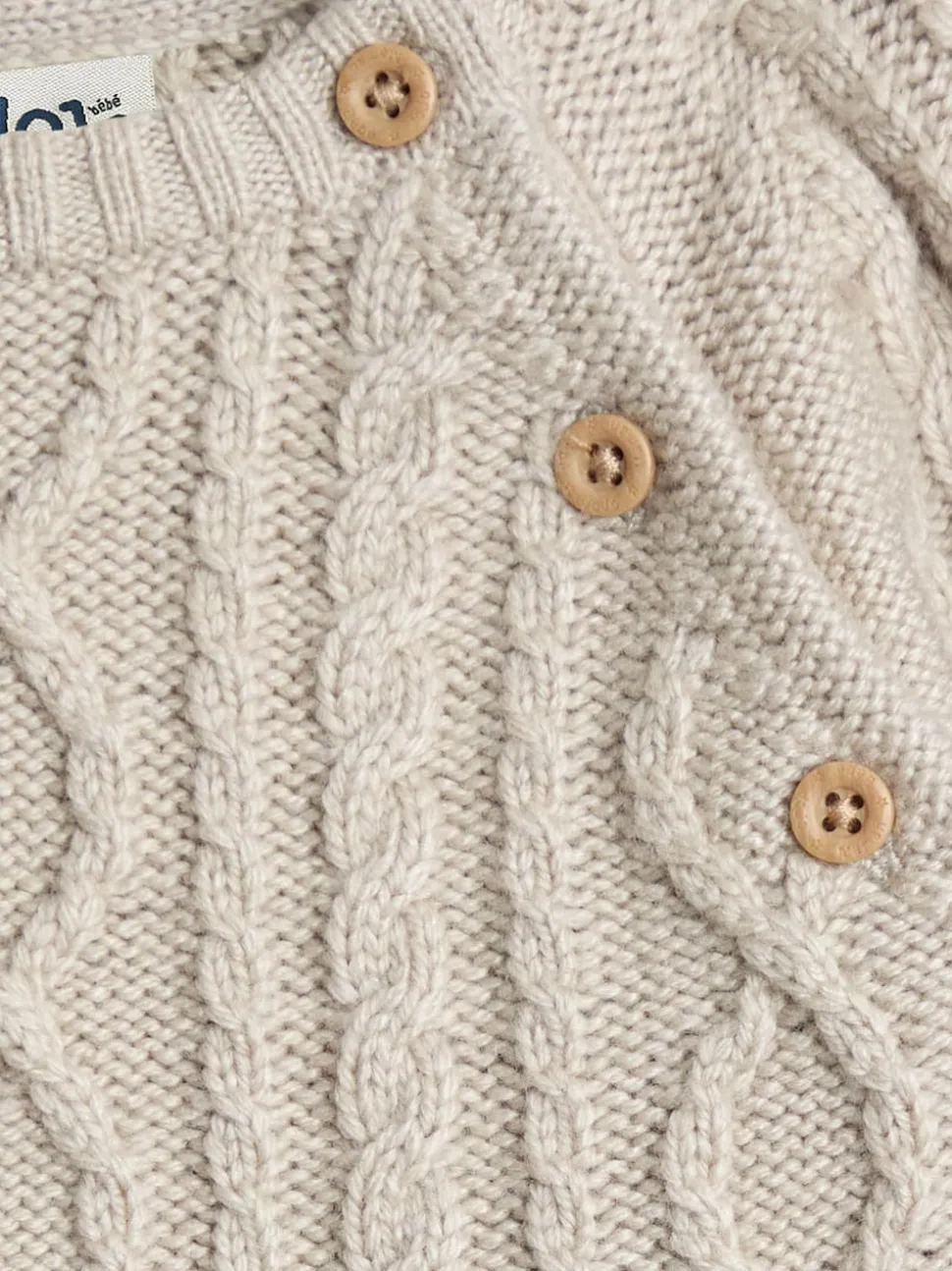 JoJo Maman Bébé Natural 2-Piece Cable Knit Set