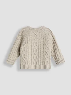 JoJo Maman Bébé Natural 2-Piece Cable Knit Set