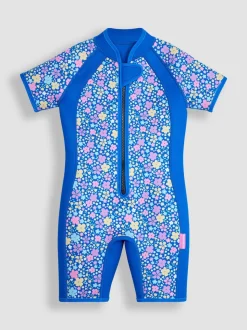 JoJo Maman Bébé Navy Blue Floral Print Junior Wetsuit
