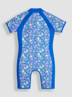 JoJo Maman Bébé Navy Blue Floral Print Junior Wetsuit