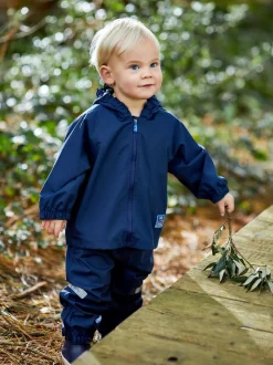 JoJo Maman Bébé Navy Blue Pack-Away Rain Jacket