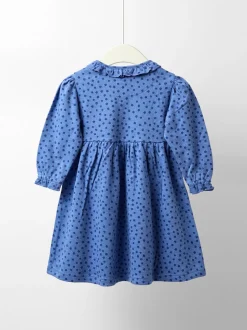 JoJo Maman Bébé Navy Blue Safari Animals Frill Collar Appliqué Dress