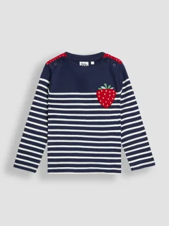 JoJo Maman Bébé Navy Blue Strawberry Breton Top
