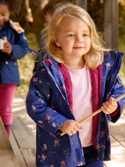 JoJo Maman Bébé Navy Ditsy 3-In-1 Waterproof Jacket