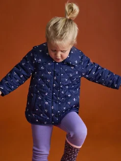 JoJo Maman Bébé Navy Ditsy Quilted Jacket