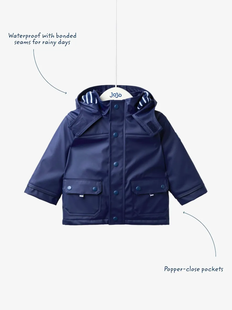 JoJo Maman Bébé Navy Fisherman Waterproof Jacket