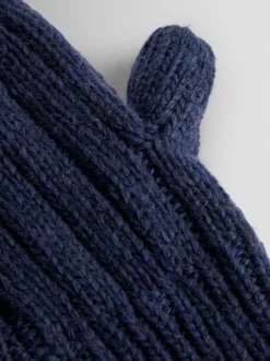 JoJo Maman Bébé Navy Knitted Mittens