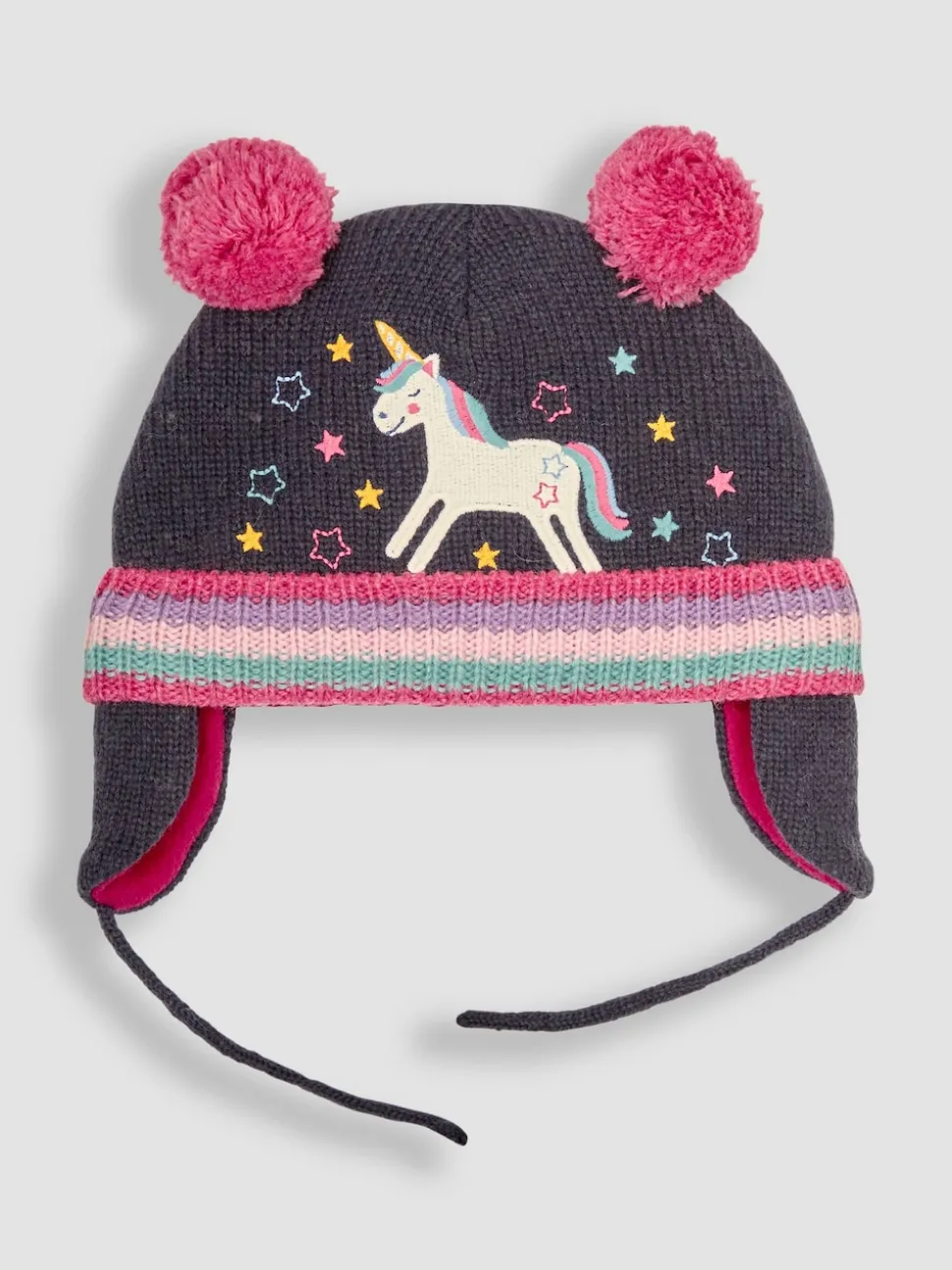 JoJo Maman Bébé Navy Unicorn Applique Hat