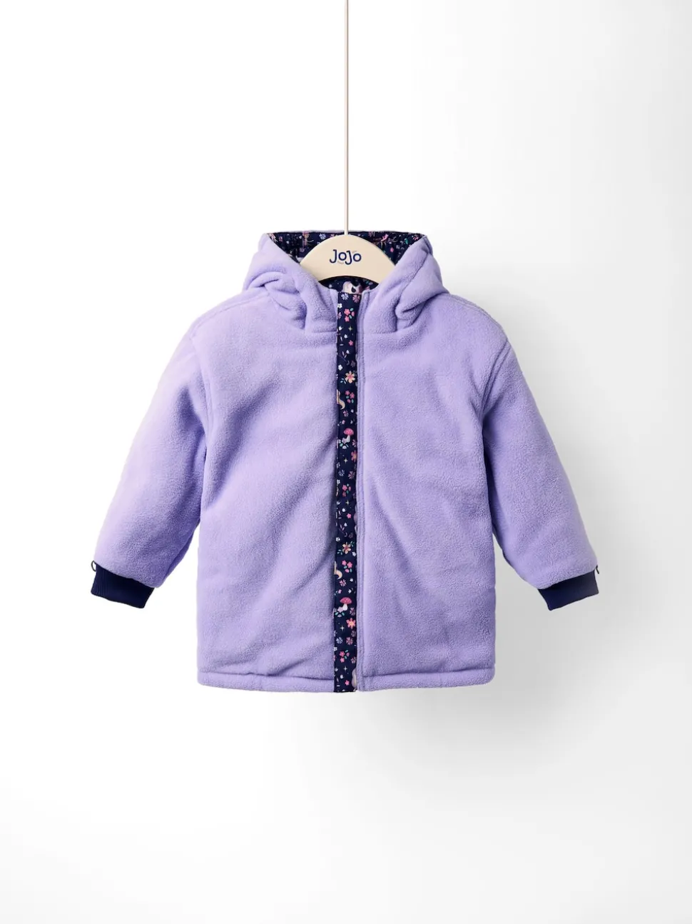 JoJo Maman Bébé Navy Unicorn Embroidered Reversible Jacket