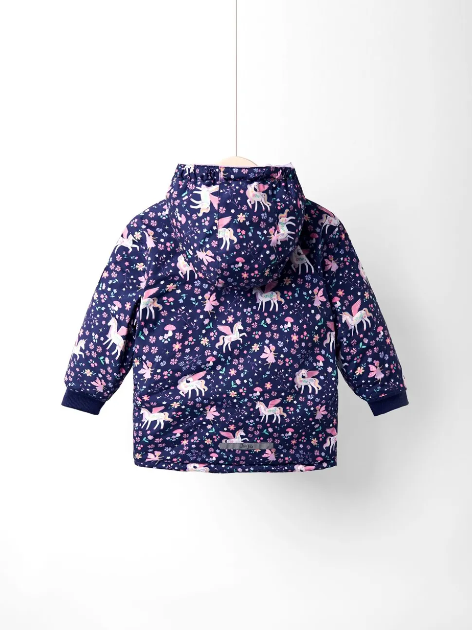 JoJo Maman Bébé Navy Unicorn Embroidered Reversible Jacket