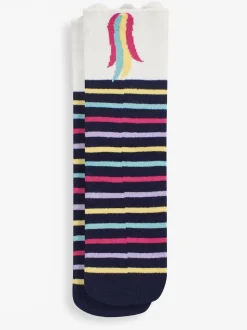 JoJo Maman Bébé Navy Unicorn Welly Socks