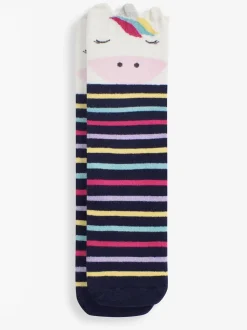 JoJo Maman Bébé Navy Unicorn Welly Socks