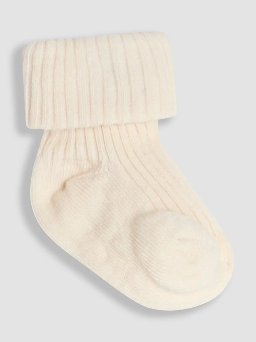 JoJo Maman Bébé Neutral 3-Pack Ribbed Baby Socks