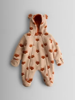 JoJo Maman Bébé Orange Fox Cosy Borg Character Pramsuit